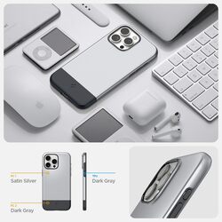 Spigen Style Armor MagFit for iPhone 15 Pro MAX case cover Magnetic [MagSafe compatible] - Classic Silver